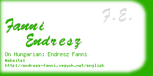 fanni endresz business card